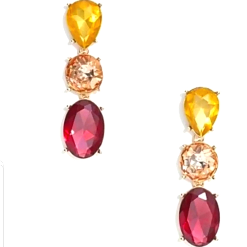 J. Crew Triple Stone Drop Earrings New NWT